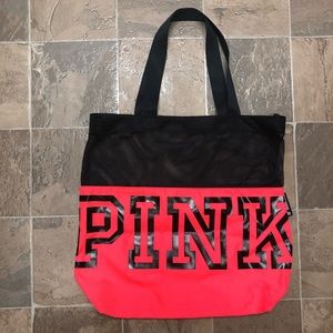 PINK Mesh tote bag